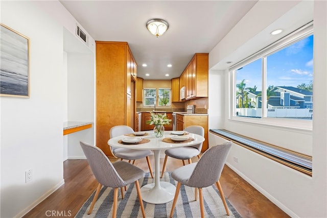 dining space with a wealth of natural light