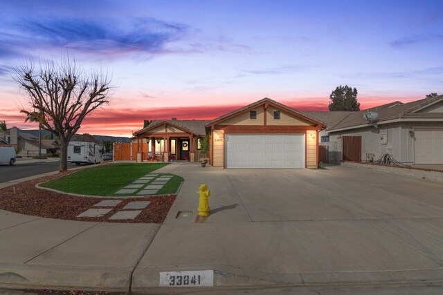 view of single story home