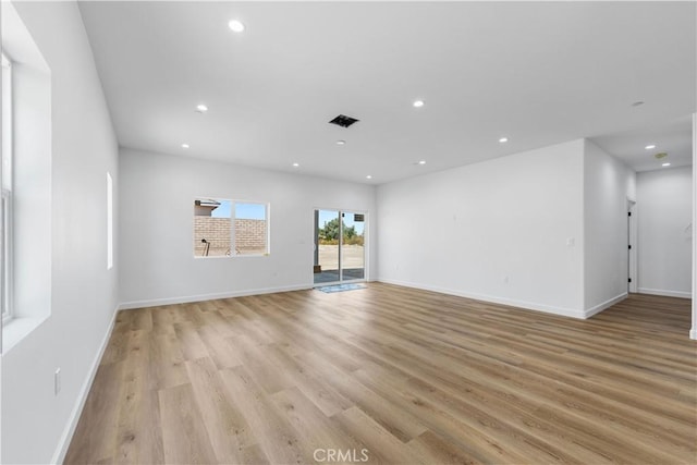 empty room featuring light hardwood / wood-style flooring