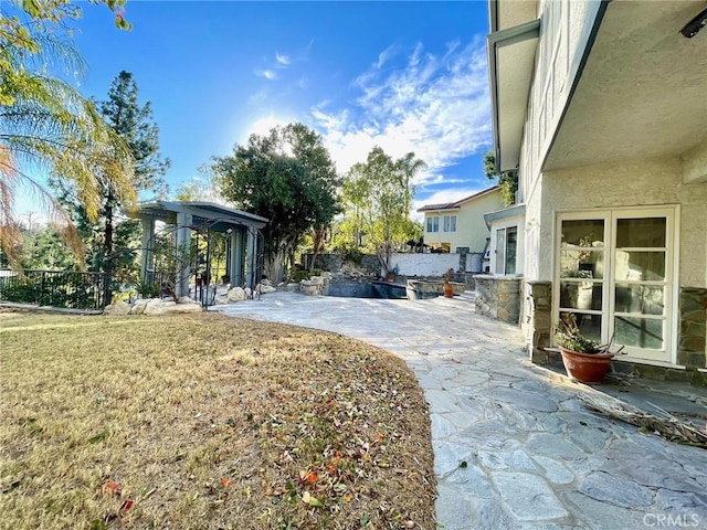 view of yard with a patio area