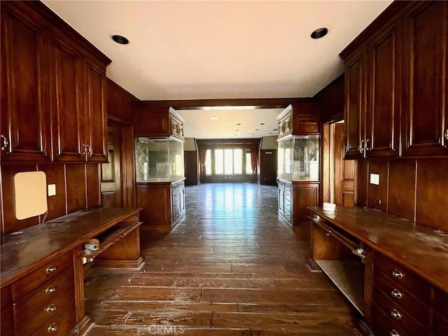 interior space featuring dark hardwood / wood-style flooring