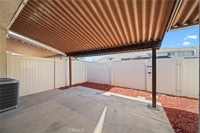 view of patio / terrace featuring central AC