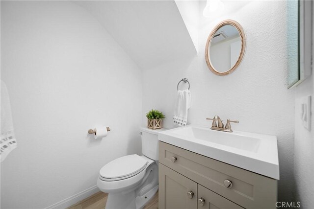 bathroom with toilet and vanity