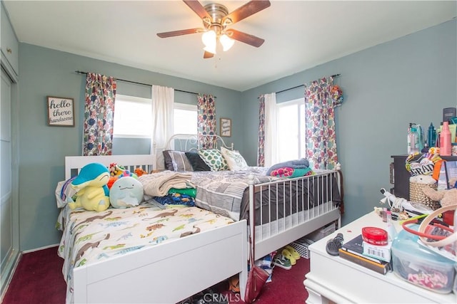 bedroom with ceiling fan