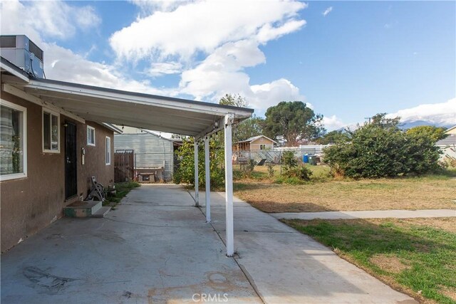 view of patio with a carport