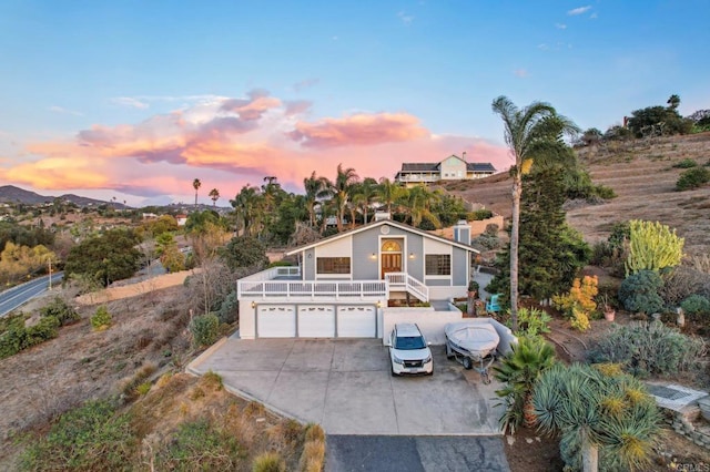 view of front of property featuring a garage