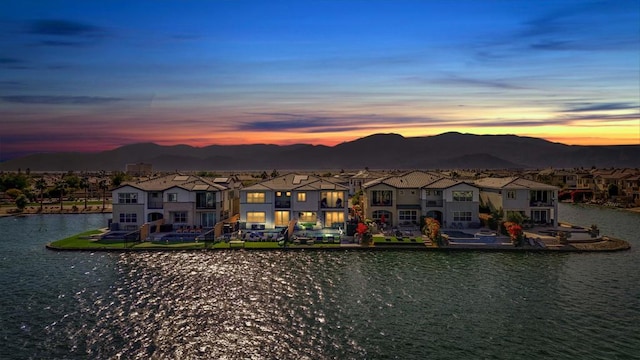 property view of water featuring a mountain view