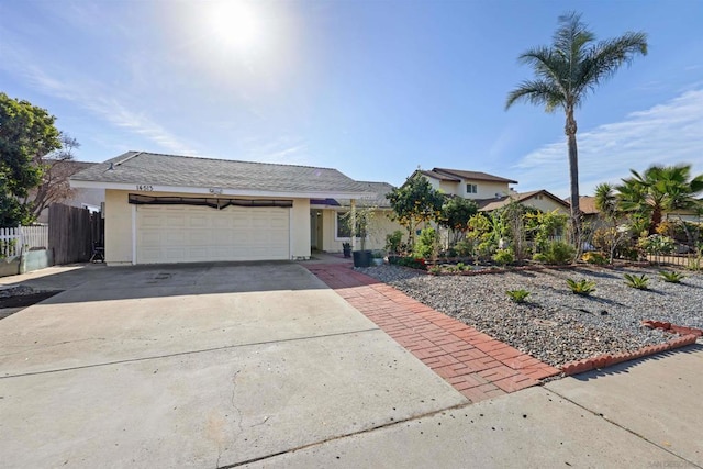 view of front of house with a garage