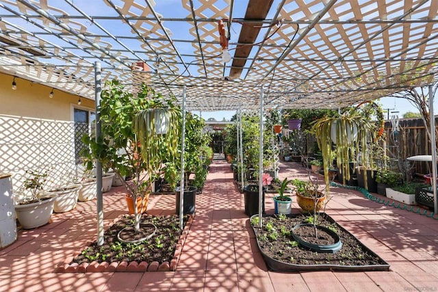 view of patio with a pergola