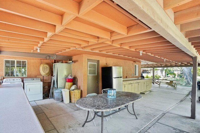 view of patio with washer / dryer