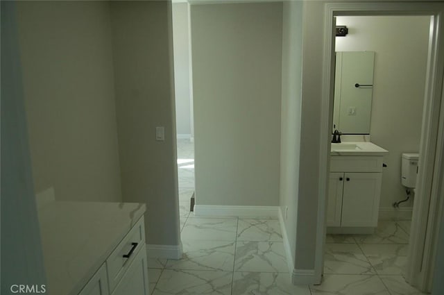 bathroom with toilet and vanity