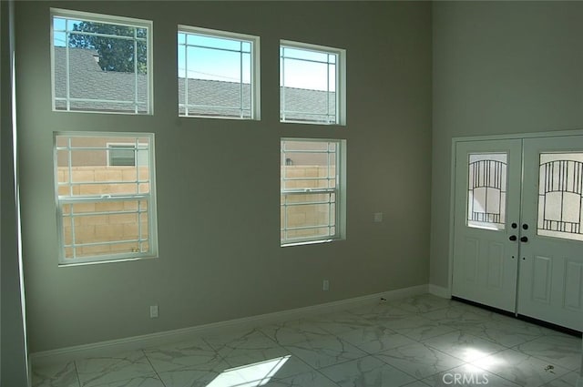 entrance foyer with french doors