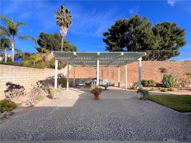 view of patio / terrace with a pergola