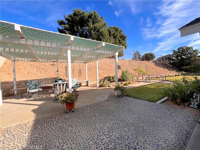 view of patio / terrace with a pergola