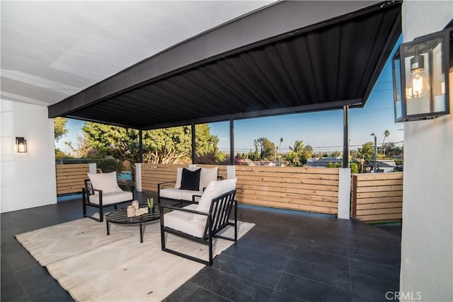 view of patio featuring outdoor lounge area