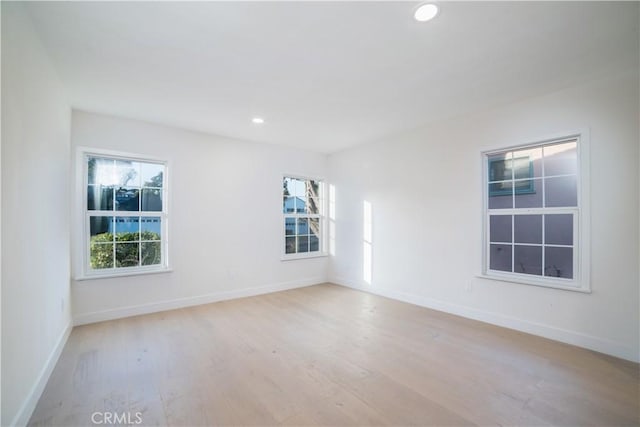 empty room featuring light wood-type flooring