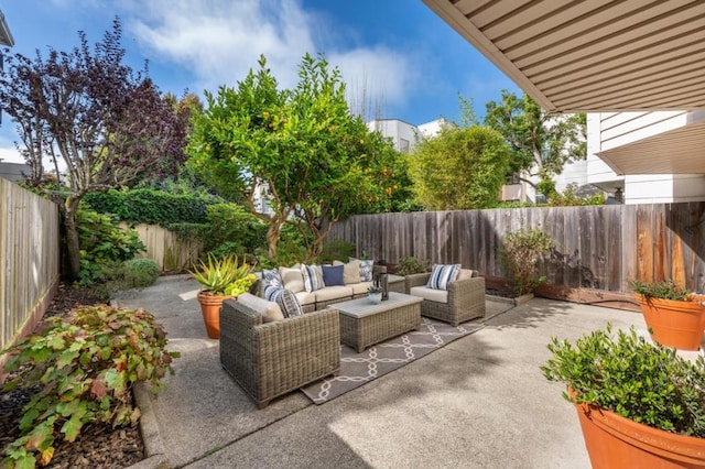 view of patio with outdoor lounge area