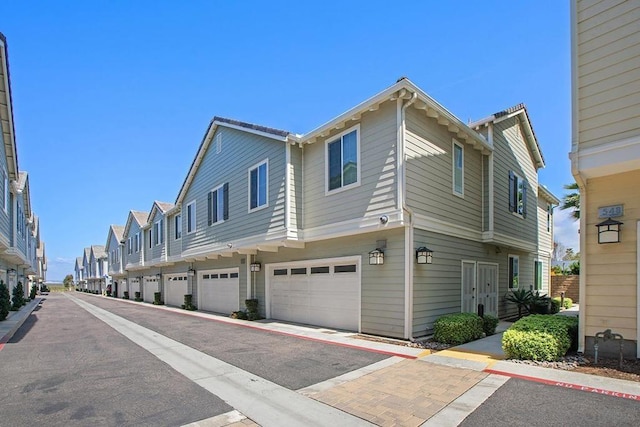 exterior space featuring a garage