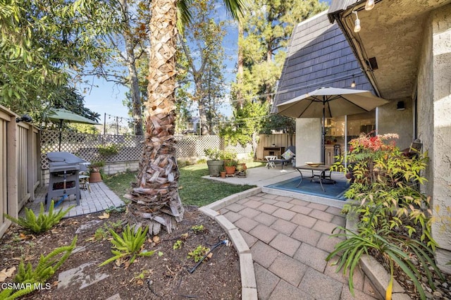 view of yard with a patio