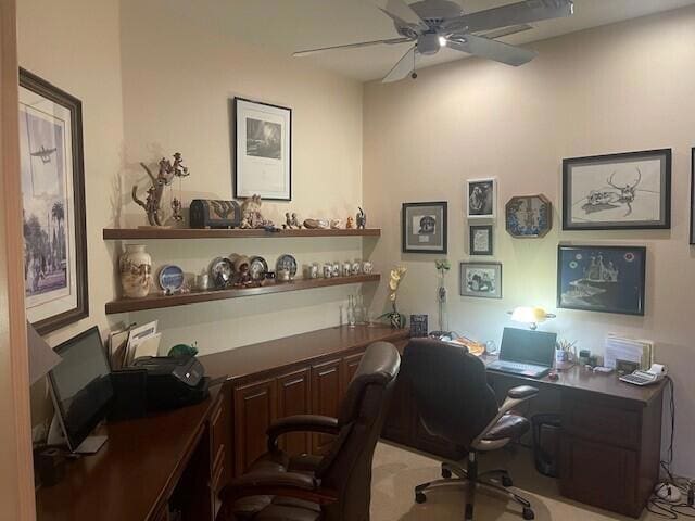 office with ceiling fan