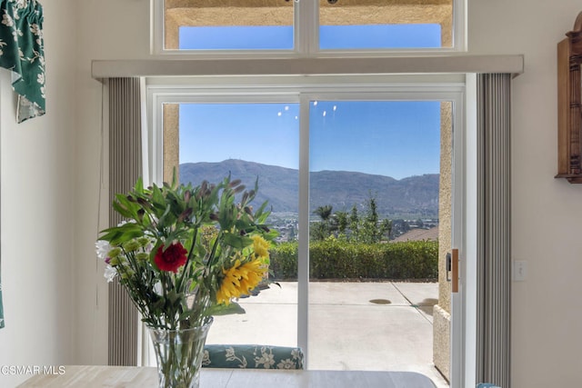 doorway with a mountain view