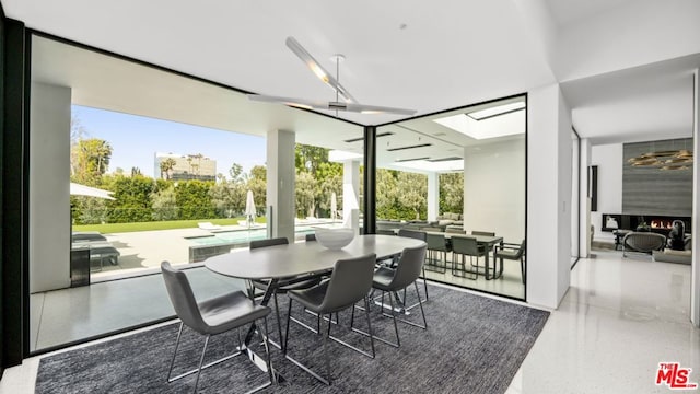 interior space with a fireplace