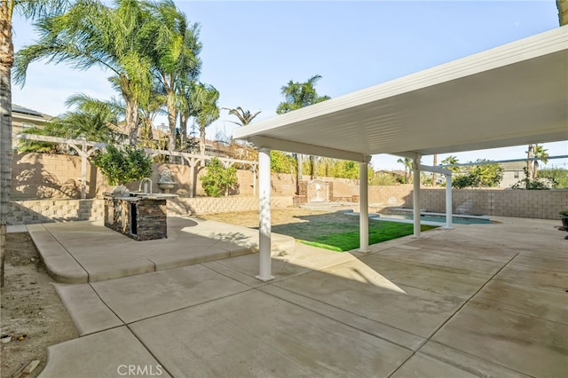 view of patio featuring area for grilling