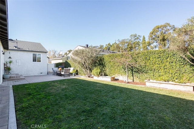 view of yard with a patio area