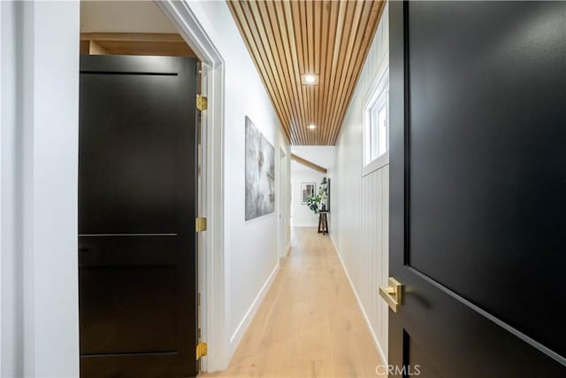 corridor featuring light hardwood / wood-style floors