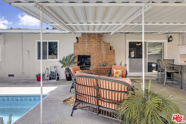 view of patio featuring an outdoor hangout area