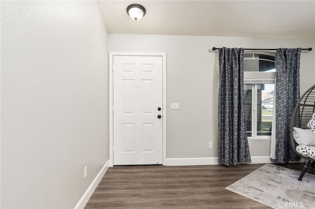 foyer featuring dark hardwood / wood-style floors