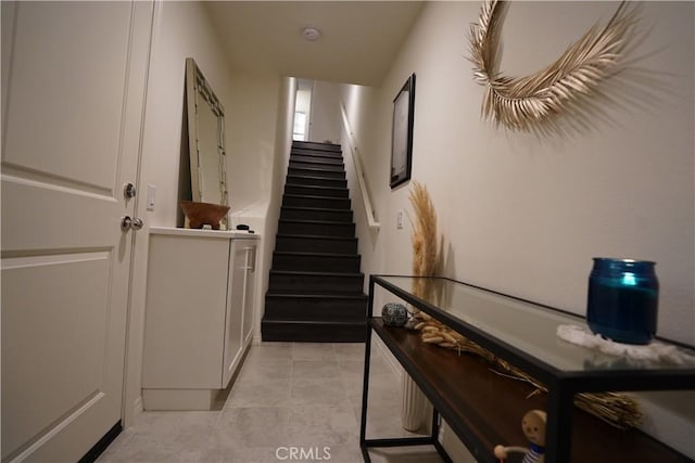 interior space with tile patterned floors