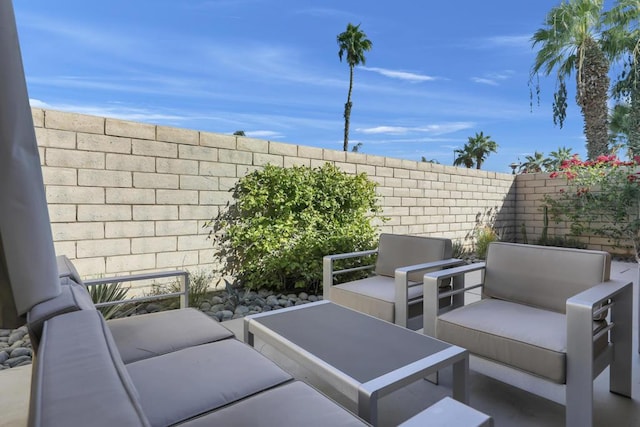 view of patio / terrace featuring an outdoor living space