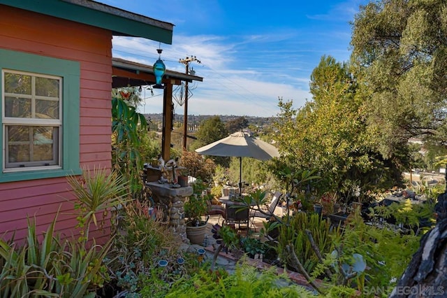 view of yard with a patio area