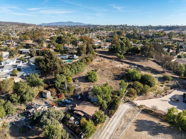 bird's eye view with a mountain view