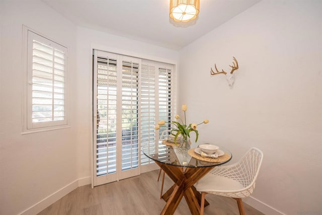 dining room featuring light hardwood / wood-style flooring