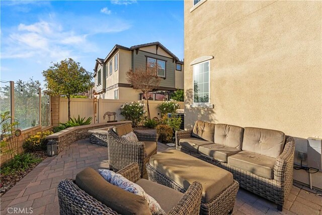 view of patio with an outdoor hangout area