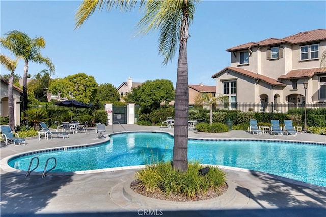 view of pool featuring a patio area