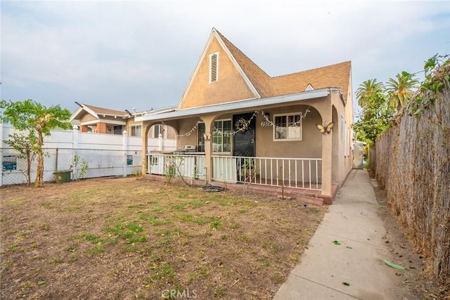 view of front of home with a porch