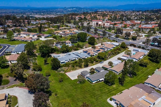 bird's eye view with a mountain view