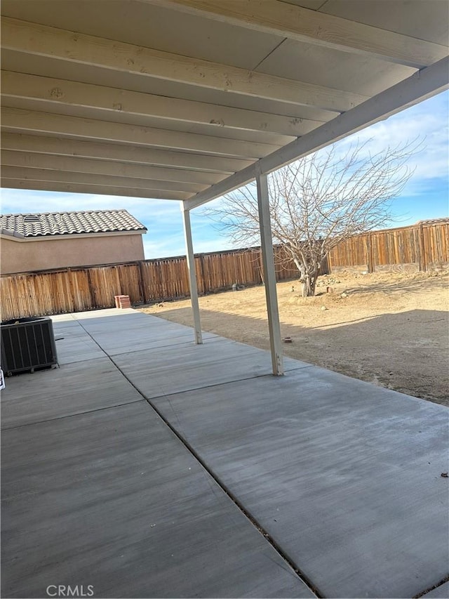 view of patio / terrace featuring central air condition unit