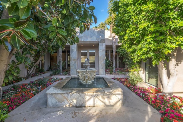 property entrance with french doors