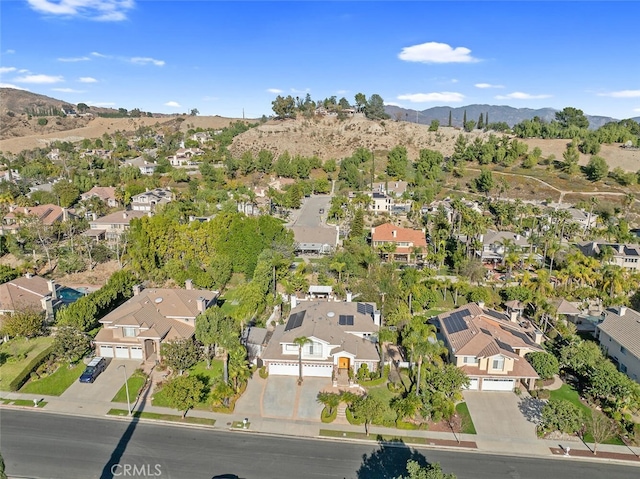 aerial view with a mountain view