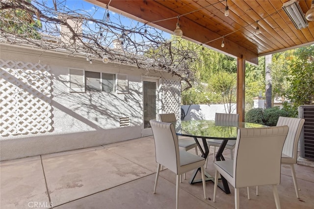 view of patio featuring central AC unit