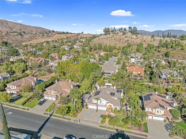 bird's eye view featuring a mountain view