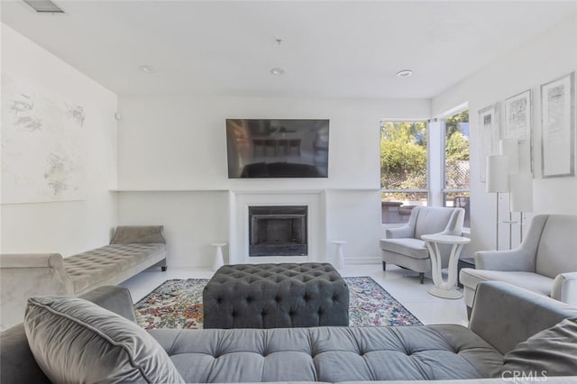 view of tiled living room