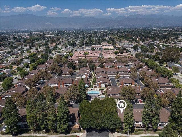 aerial view with a mountain view