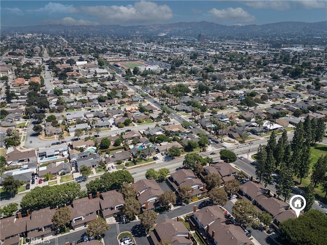 bird's eye view featuring a mountain view