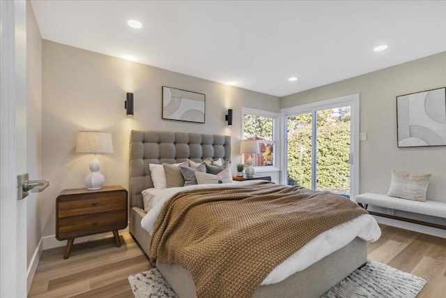 bedroom featuring light wood-type flooring