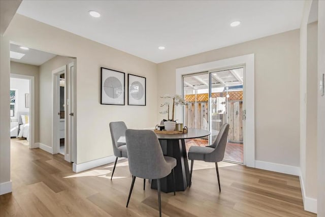 dining room featuring light hardwood / wood-style floors